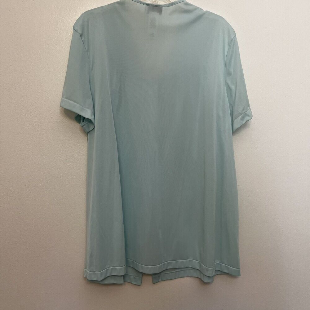 VTG Vanity Fair 90-107 Lingerie Silky Nylon Loungewear Pajama Set Azure Mist M - Picture 4 of 5